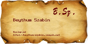 Beythum Szabin névjegykártya